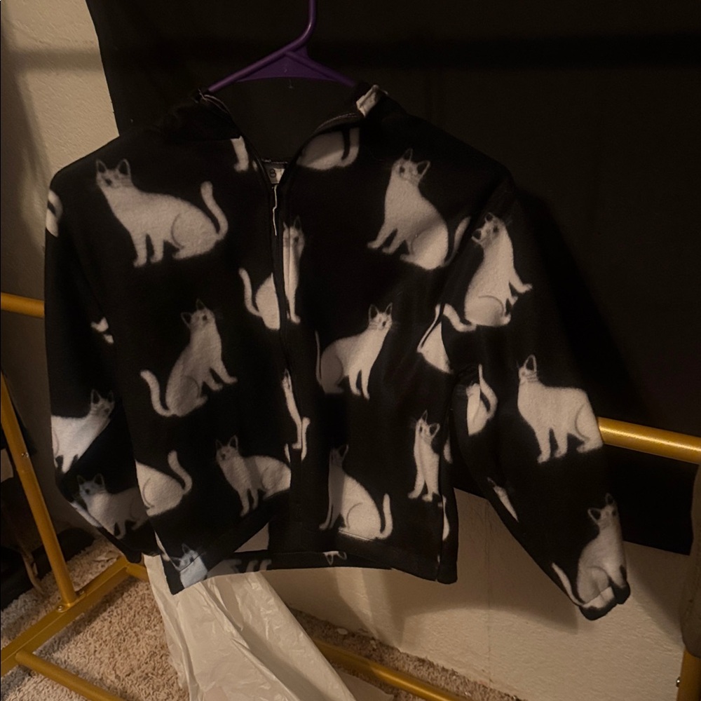 Kids Black Cat Print Sweater